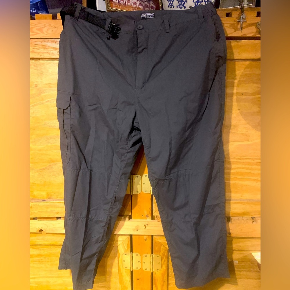 Lightweight pants with belt dark brown size 42